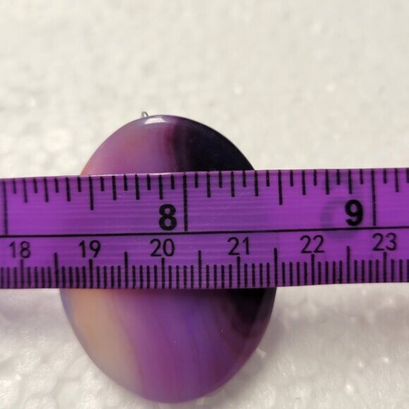 Purple Agate Ring Adjustable Band Handmade Semi Precious Ring - Picture 10 of 12